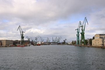 Fototapeta na wymiar The Port of the City Gdansk, Poland