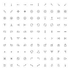 Line icons set. Arrow pack. Vector illustration	