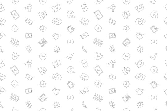 Approve background from line icon. Linear vector pattern. Vector illustration	