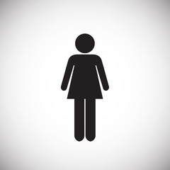 Woman figure on white background icon