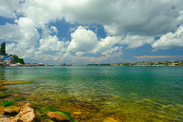 Exit from the bay. View from the embankment of the Ushakov Ravine