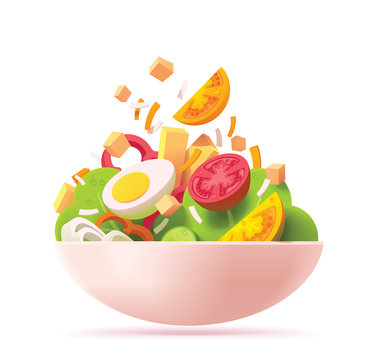 Vector green salad icon