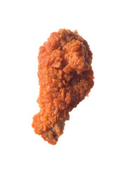 Spicy fried chicken wing on white background