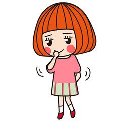 もじもじする女の子