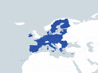 map of the european union after the Brexit