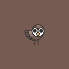 Bird Owl Cute Animal Abstract Illustration Icon Logo Design Template Element Vector