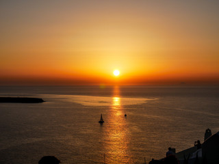 Fototapeta premium Coucher de soleil à Santorin