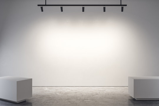 Modern gallery with empty poster