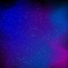 Vector Illustration. Bright colorful cosmos illustration. Abstract cosmic background with stars