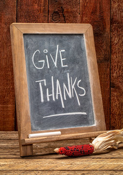 give thanks - rustic blackboard sign