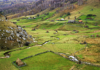 Fototapeta na wymiar Rural landscape in the Carpathians, Romania, Europe