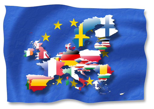 map of the european union (EU 28) in the state of 2018