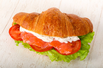 Croissant with salmon