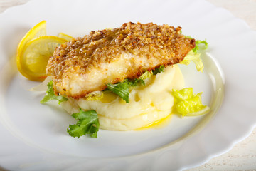Cod fish with mashed potato