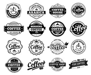 Coffee badges. Cafe logo stamp sticker. Restaurant logotype. Vintage logotype vector isolated illustration