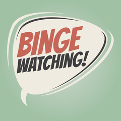binge watching retro speech balloon