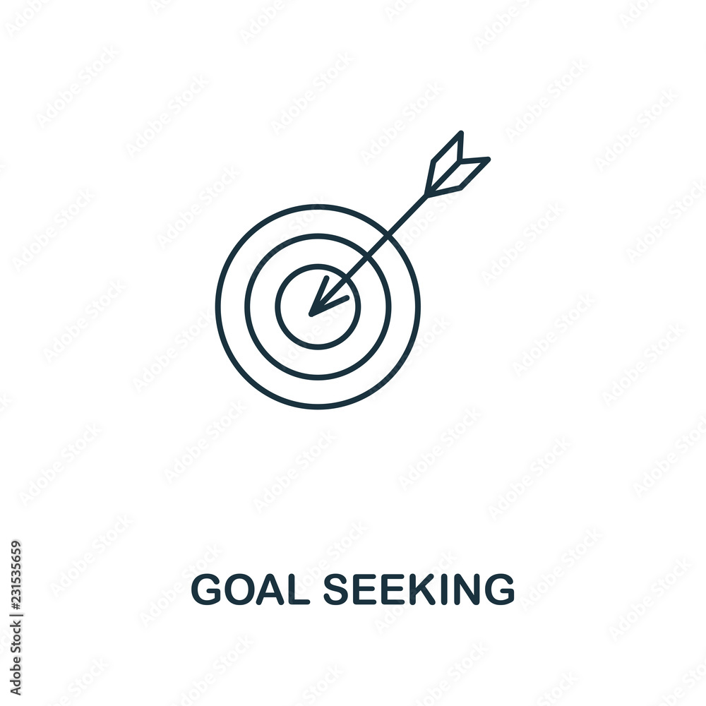 Poster goal seeking outline icon. premium style design from project management icons collection. simple ele