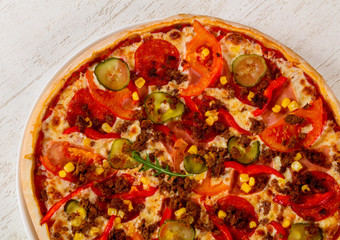 Pizza with minced meat