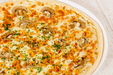 Pizza with mushrooms