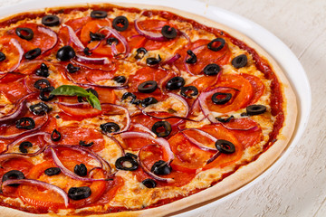 Pizza with salami