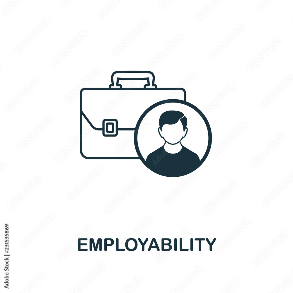 Poster employability outline icon. premium style design from project management icons collection. simple el