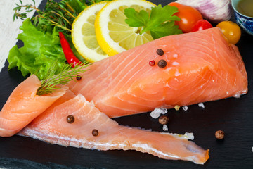 Salted salmon fillet