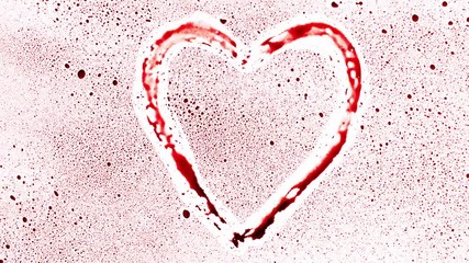 Heart shape from splashes and blobs