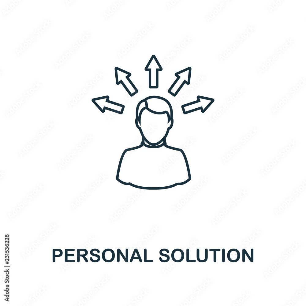 Poster personal solution outline icon. premium style design from project management icons collection. simpl
