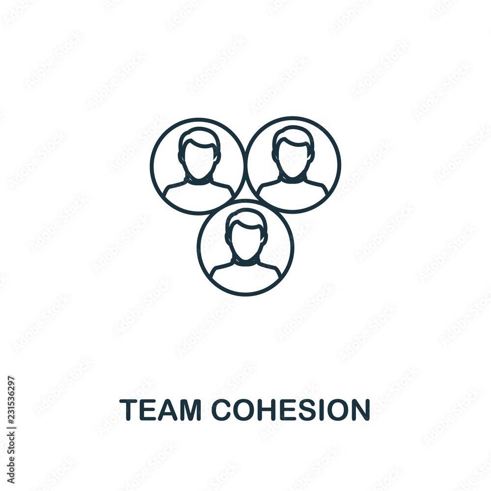 Poster team cohesion outline icon. premium style design from project management icons collection. simple el