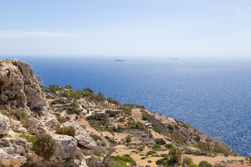 Dingli, Malta. Scenic view of the rocky coast