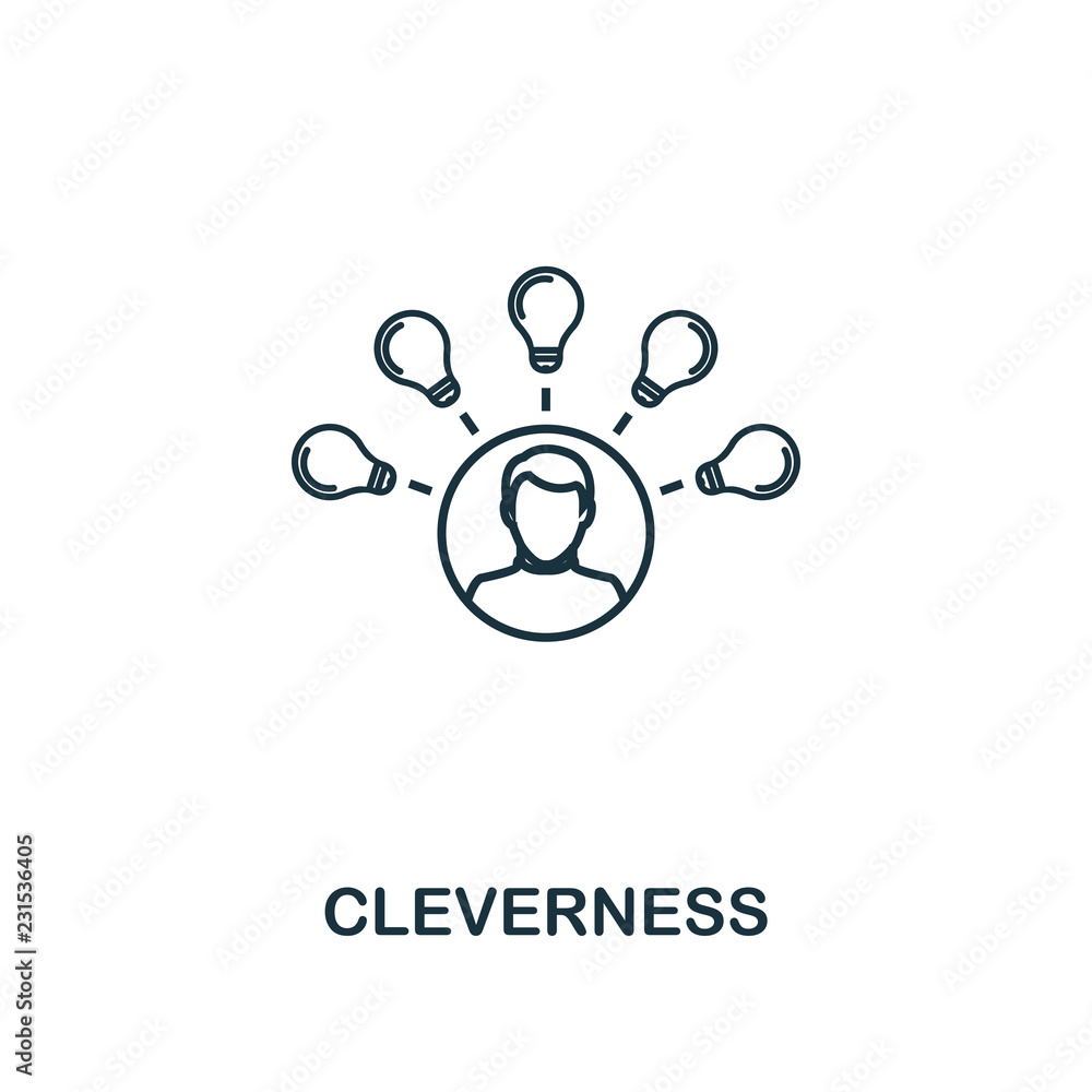 Poster cleverness outline icon. premium style design from project management icons collection. simple eleme