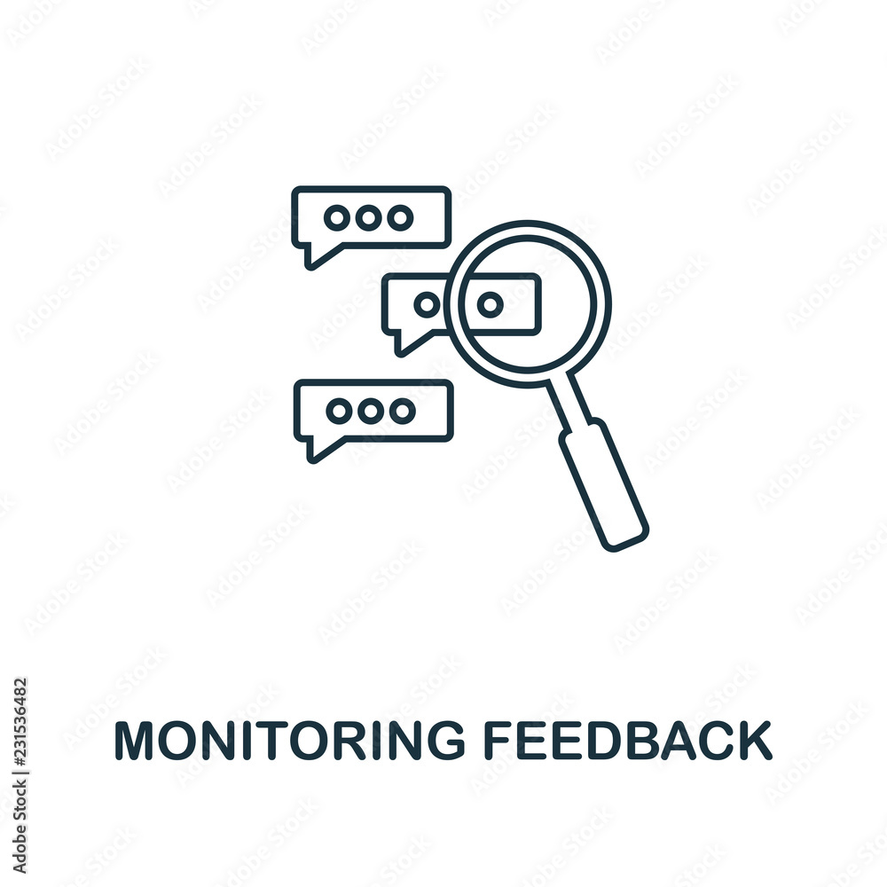 Poster monitoring feedback outline icon. premium style design from project management icons collection. sim