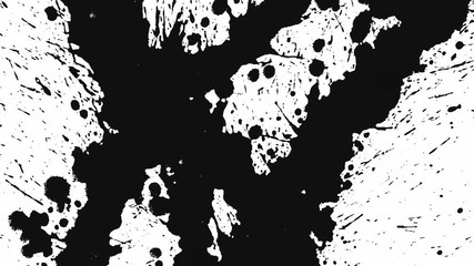 Black ink paint splatter on white background
