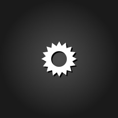 Star icon flat. Simple White pictogram on black background with shadow. Vector illustration symbol