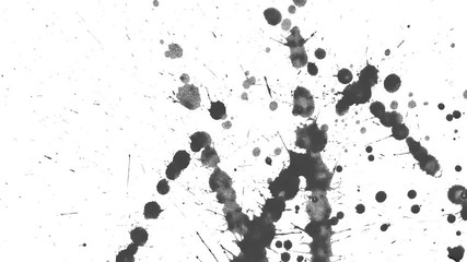Ink blots splashing on blank paper