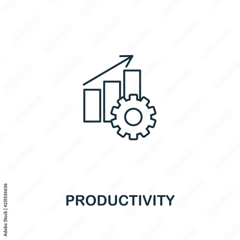 Poster productivity outline icon. premium style design from project management icons collection. simple ele