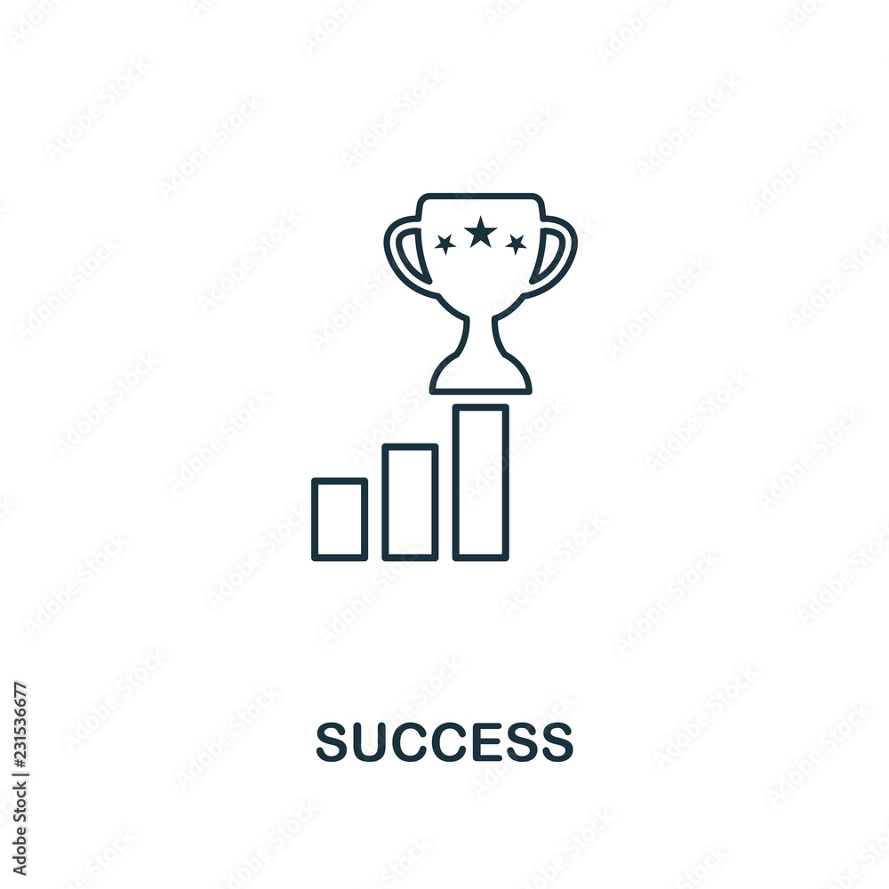Poster success outline icon. premium style design from project management icons collection. simple element 