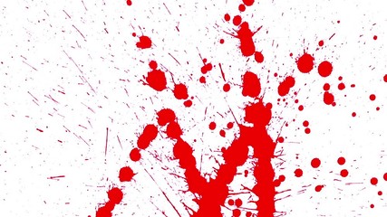 Red blots splashing on blank background