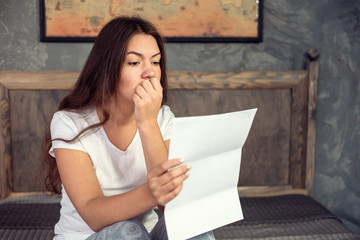 frustrated girl and documents