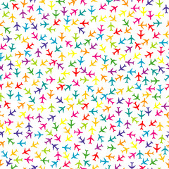 Colorful seamless background with planes
