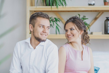 guy and girl looking at each other, couple in love relationship