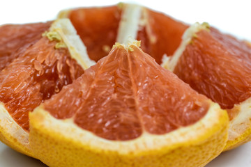 Fototapeta na wymiar sliced grapefruit close-up