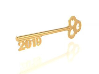 New Year 2019 Creative Design Concept - 3D Rendered Image