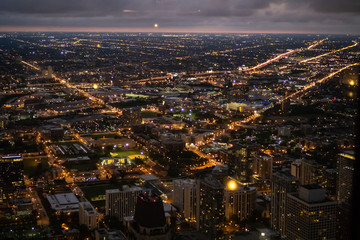 Fototapeta na wymiar Aerial View from 360 Chicago in Twilight
