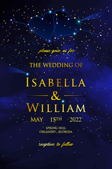 Fototapeta premium Stars for wedding, spray galaxy, splash golden scatter dust. Stylish clouds way. Glow powder on sparkled sky, shimmer cosmic stardust. Vector illustration.