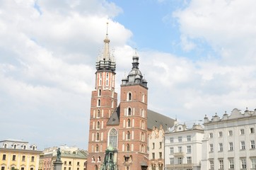 Fototapeta na wymiar Towers church in Krakow