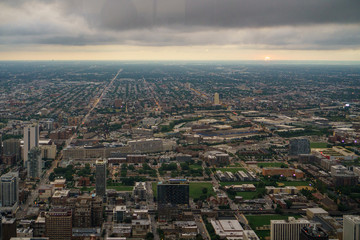 Aerial View from 360 Chicago at Sunset 3