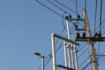 electric pole and wires