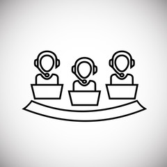 Help desc call center operator thin line on white background icon