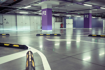 The underground parking for cars